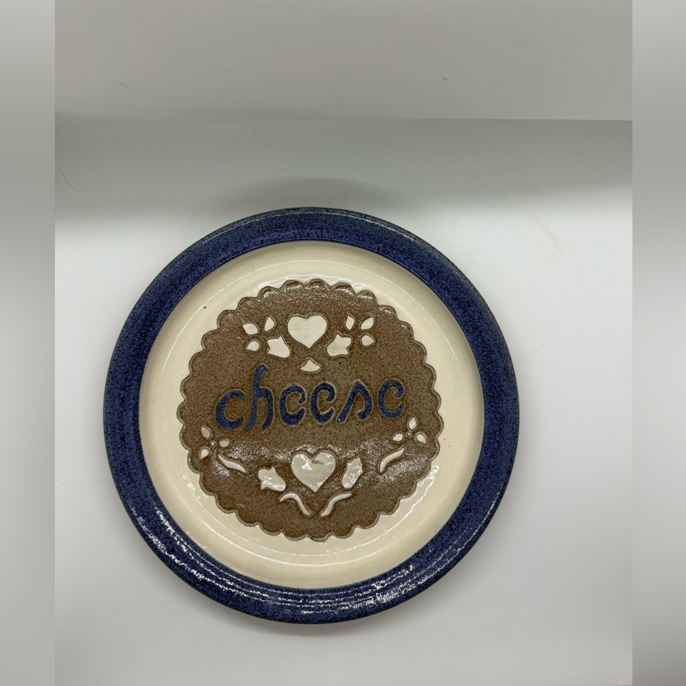 Vintage Clay City Pottery Cheese plate 8.5”